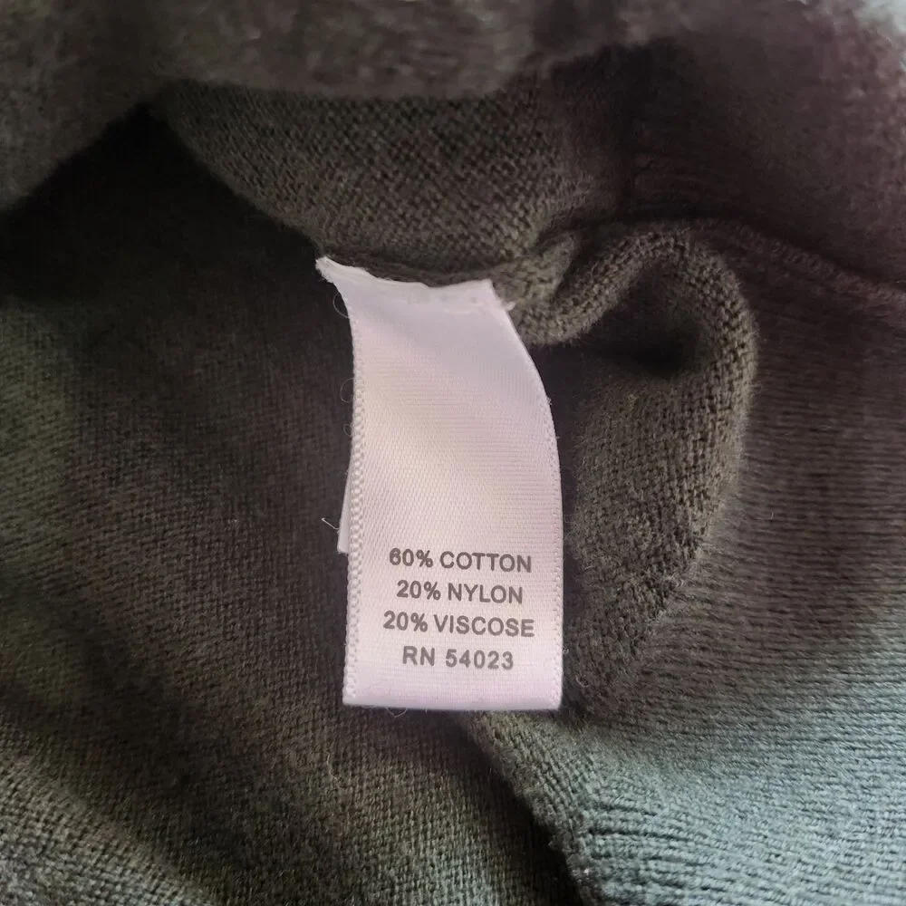 Banana Republic Mens Merino Blend Pullover Sweater Sage Green Snap Collar M Knit - Picture 8 of 10